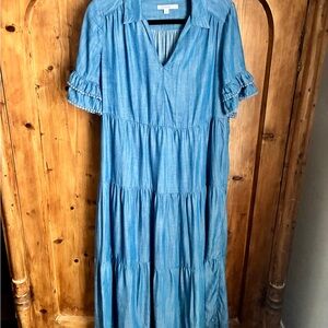 Chico's Light Blue Denim Maxi Dress